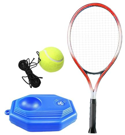 lopituwe Tennistränare Tennisracketboll Premium bärbar utrustning Självträning Lättviktig för tonåringar Vuxna Professionell spelare Inomhus Utomhus Bakgård Park, med 1 tennisboll, 53x22 cm