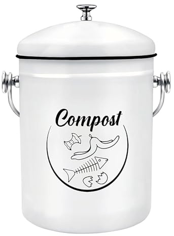 Contenedor De Abono Interior con Tapa Y Filtro De Carbón, Solución Ecológica para Residuos De Alimentos, 28,5 X 17,5 Cm, Contenédor De Abono, Contenedor De Encimera, Resistente A Los Olores, para