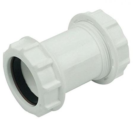 FLOPLAST 40mm Compression Waste Coupling - White - Bag of 2