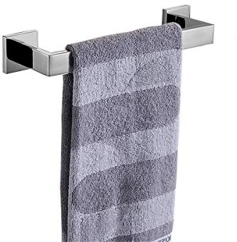Flybath Handtuchhalter Wand Bad Küche 304 Edelstahl Spiegel Poliert 30 cm | Rostschutz, Robust, Modern Silber Badezimmer Handtuchstange, Eckig Klein Badetuchhalter Zum Bohren Wandmontage Chrom Glänzend