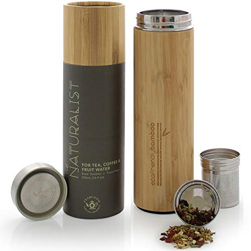 Teabloom Reisebecher für alle Getränke – Großes Fassungsvermögen von 0,5 l – Isolierte Thermosflasche – Teebereiter to Go – Der Naturalist
