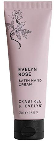 Crabtree & Evelyn Rose Satin Hand Cream, Moisturising Hand Lotion, 25 ml