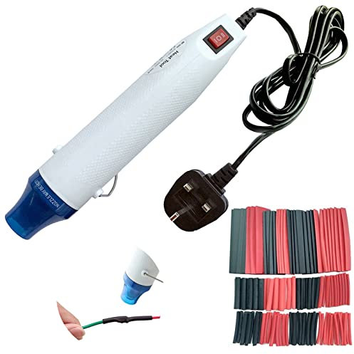 OundarM 79 Long Cable Hot Air Gun with 127 pcs Heat Shrink Tube, Heat Gun for Heat Shrink Tubing Embossing Heat Gun Dual Heat Temps Option, 300W 230V