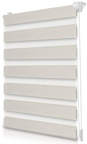 Roomy Doppelrollo Blickdicht ohne Bohren mit Montageschiene Natur 60x150 cm
