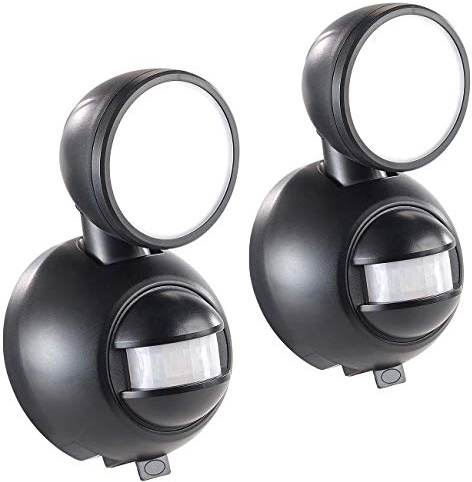 Luminea Lampe Batterie: 2er-Set kabellose LED-Außenleuchten, PIR-Bewegungsmelder, 1 W, 80lm (Licht Bewegungsmelder Batterie, Outdoor, Lampen)