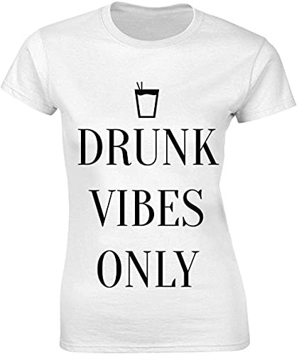 Drunk Vibes Only Cocktail T-shirt pour femme - Blanc - Medium