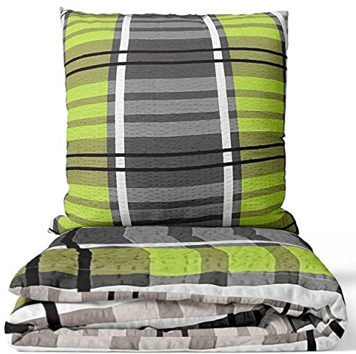 Leonado Vicenti - 4teilig Bettwäsche Seersucker 135x200 cm oder 155x220 cm mit Reißverschluss,