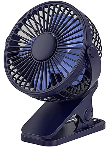 Habiba Flujo de Aire Fuerte Mini Ventilador con Clip Alimentado por USB, Recargable, 3 velocidades, Multiusos, pequeño Pero Potente para Dormitorio, Mesa, Oficina, Ventilador de Mano Portátil