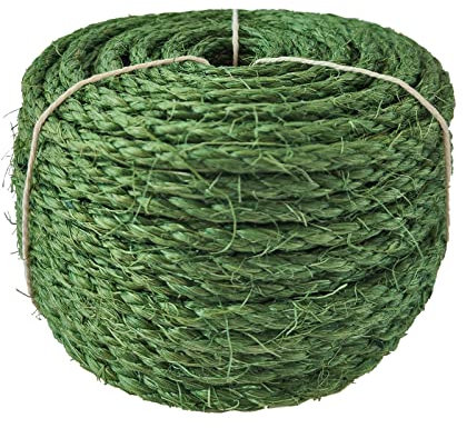 Corde en sisal pour Chat Cactus griffoir 6 mm * 30 m, Corde de Chat pour Arbre à Chat Cactus Bricolage & réparer Le grattoir à Chat, Vert