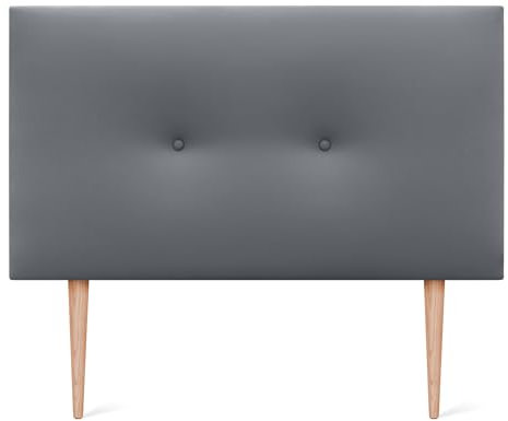 DHOME Kunstleder oder Acualine Stoff Kopfteil einfarbig mit Knöpfen MIT Beinen HIGH Range gepolstertes Luxus Kopfteil Bett (Kunstleder Grau, 95x105cm (Betten 80/90))