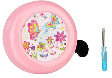 Farfalla Campanello per Bicicletta Bici Bambino Campanelli per Bici da Bambino Accessorio Bicicletta con Suono Forte e Chiaro Campanello Bici per Bicicletta Unisex con Mini Cacciavite a Croce,Rosa