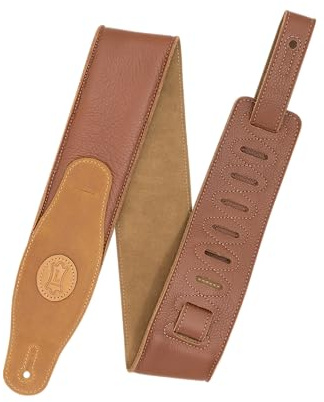 LEVY'S, MGS83CS-TAN-SND, gepolsterter Ledergurt mit Rückseite aus Wildleder Sand 3 Zoll, Breite von 7,62 cm, Länge verstellbar von 48 Zoll (121,92 cm) bis 55 Zoll, Farbe Tan