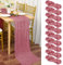 10 Stück Seihtuch-Tischläufer Staubige Rose,90 x 300 cm Rosa Rustikaler Gaze-Stoff Boho-Tischläufer Käsetuch Cheesecloth Tischläufer Hochzeit Tischdecke für Hochzeitsfeier Brautparty Tischdekoration