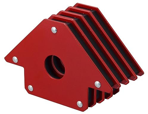 RIVERWELD 4 50LB/22.6KG Morsetti Supporto per saldatura magnetica, Posizionatore portaelettrodi per saldatura ad arco, Angolo di 45, 90, 135 gradi Magnete in metallo Accessori per saldatura 4pz