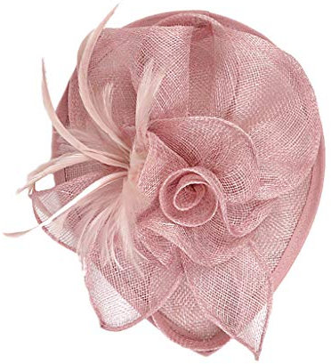 Fascinator Hut Damen Hochzeit Kopfschmuck Hüte Hat Clip Schleier Stirnband Tea Party Mesh Kopfbedeckung Frauen Pillbox Hut Haarschmuck für Cocktail Halloween Oktoberfest Gothic Rosa