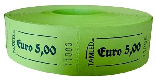 TAMLED Bonrolle 5,00 € 1000 Abrisse perforiert fortlaufend nummeriert