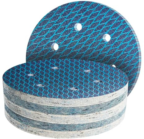 GZKTY 40Stk 150mm Klett Schleifpapier, Exzenter Schleifscheiben, 6-Loch Korn 40 Diamant-Form Schleifpads, Schleifmittel Resistent gegen Zusetzen für Exzenterschleifer Schleifmaschine