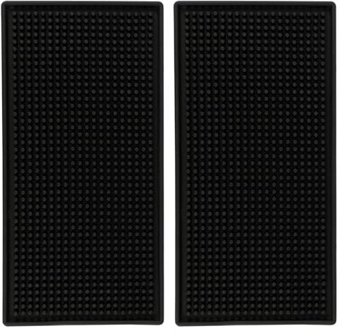 ZEONHEI 2 tappetini da bar in silicone, 30 x 15 cm, per cucina, bar, club, colore nero