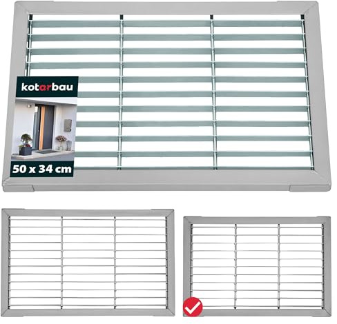 KOTARBAU® Abtreter Fußmatte Außen 50x35 cm aus Verzinkt Metall Eingangsmatte Fussmatte Innen Fußmatten Aussen Haustürmatte Türmatte Fussmatten Haustür Schmutzfangmatte Fußabtreter Außen Fussabstreifer