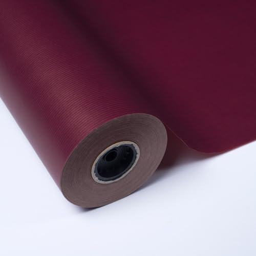 PAKOT | Rollo Papel de Regalo Kraft Verjurado Granate - 70CM x 50M - Ideal para Embalaje, Tiendas y Regalos