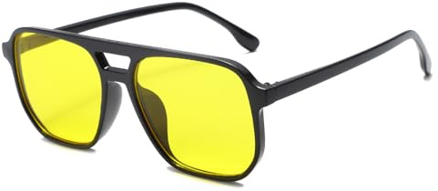 Long Keeper Occhiali da Sole Quadrati da Uomo Donna Pilota Retrò Anni 70 Occhiali da Guida Notturna Unisex Vintage UV400