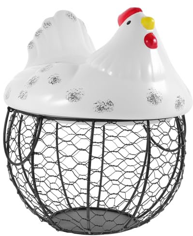 PRETYZOOM Porta Huevos De Pollo Cesta De Almacenamiento De Hierro Contenedor De Frutas Organizador De Cocina Hogar