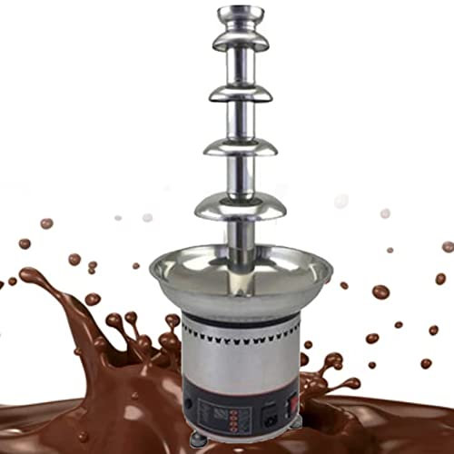 Fuente de chocolate de 4 a 7 niveles, máquina eléctrica para derretir chocolate, olla de fondue de chocolate de acero inoxidable, fácil de montar para bodas, fiestas de cumpleaños (5 pisos)