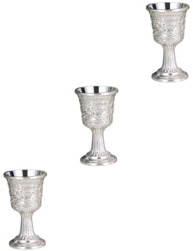 Cabilock 3 Piezas Copa Vino Retro Dragón y Fénix Decoración Antigua Copa Decorativa Copa Vino Cáliz Ofreciendo Cáliz Vaso Martini Taza Licor Metal Zinc Accesorios