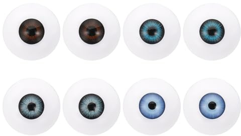 PATIKIL 30mm Safety Eyes,1 Set Realistic Acrylic Eyes Plastic Half Eyeballs for Masks Halloween Props Art Craft, Light Blue, Blue Gray, Dark Blue, Dark Brown