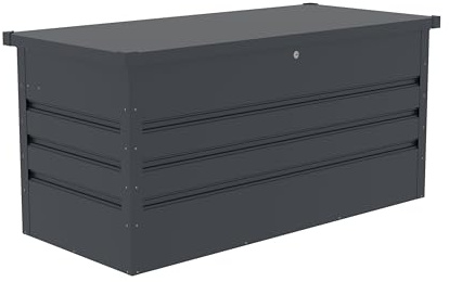 G21 Lagerbox Denver für den Außenbereich, 400 l, Anthrazit, Stahl verzinkt
