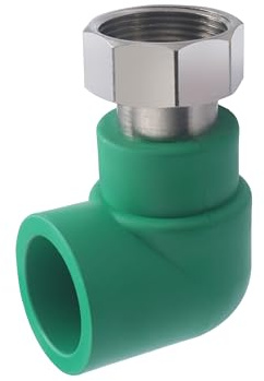 Codo PPR con tuerca loca rosca hembra 1'1/4 – Ø40 mm | Ideal para uniones desmontables en ángulo | Resistente, estanco y fácil de instalar por termofusión | QUICK PLOMBERIE