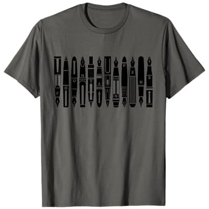 Fountain Pen Silhouette (Black) Minimalist T-Shirt