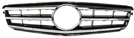 NIKISO Auto-Kühlergrill Grill AMG GT Frontstoßstangengrill Frontstoßstangengrill Sport Racing Grill Für M&ercedes Benz C W204 2007-2014(Schwarz)