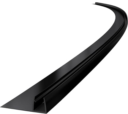 Mai & Mai Duschdichtung Duschlippe | Duschtürdichtung 8mm Glasstärke | Ersatzdichtung Duschtür Duschwand gerade | Länge: 195cm Schwarz H004