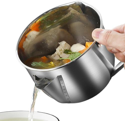 Séparateur de graisse pour sauce, pot séparateur de graisse pour la maison, séparateur de sauce en acier inoxydable pour cuisiner, séparateur de graisse de cuisine multifonction