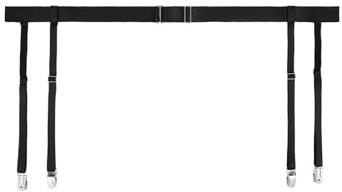 Bremorou Strumpfhalter Strapsen Halter Strumpfband Strapsgürtel Große Verstellbares Strapshalter Hüfthalter Mit Metallclips Strumpfgürtel Hohe Taille Schwarz Hosenträger Garter Belt für Frauen Damen
