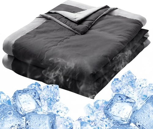 Winuoyang Cooling Blanket for Night Sweats, Breathable Lightweight Blanket for Summer Hot Weather 100x140cm(Grey)