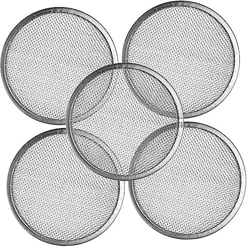Kisangel 5Pcs Mason Sprouting Jar Lids, Stainless Steel Mesh Lids Strainers for Salad Sprouting Mason Jars Growing Mung Beans More Kit