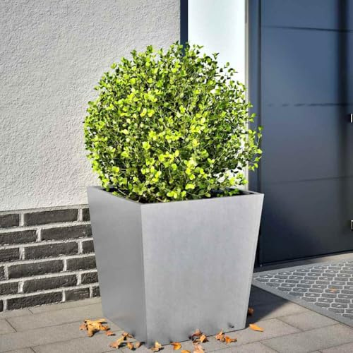 HaoChrymec Pot de Fleurs with Acier Galvanisé, Design Robuste, Jardinières Extérieur, Bac à Fleurs Extérieur, Jardinière Balcon, Balconnière Extérieure, 50 x 50 x 50 cm