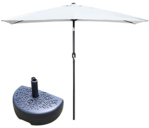 2.5M Half Parasol for Small Spaces Sturdy Garden Umbrella with Crank System Ideal for Balcony Porch or Against a Wall