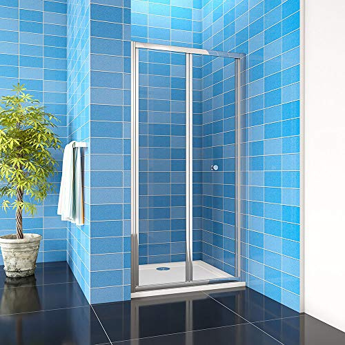 Bathroom Bifold Shower Door Glass Screen 900x1850mm