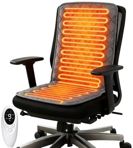 WDKXCN Heated Seat Cushion, 45x90cm Heated Seat Cover with 9 Adjustable Temperature Levels, 4 Intelligent Timed Power Off, Large Heating Area Office Chair Warmer for Back, Lumbar, Hip, Thigh