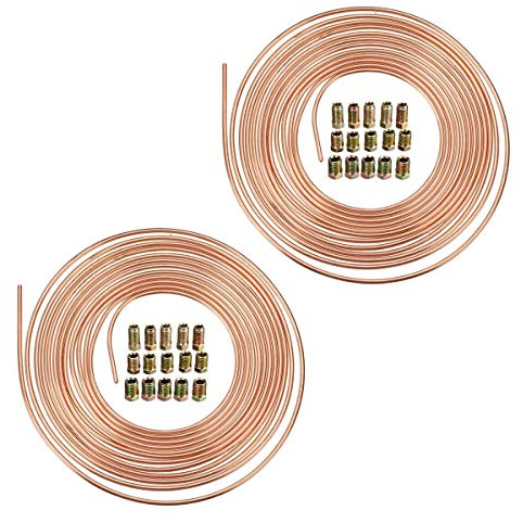 SHALONYOU Kit Tubi Freno in Rame da 25 Piedi, Diametro Esterno 3/16 Pollici + 30 Dadi di raccordo/2119