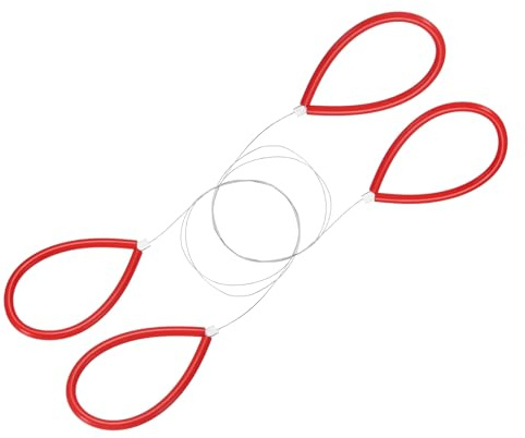 sourcing map Pottery Wire Tool 2Pcs 17.72 Standard Clay Wire Cutter Cutting Pottery Tools with Rubber Handle for Clay Cutting Sculpting Cheese Dough Tools, Red