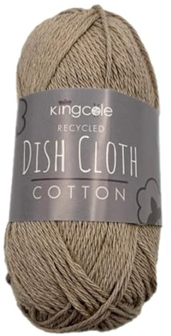 King Cole Recycled Dishcloth Cotton 100g Ball Shade 5069 Taupe Driftwood