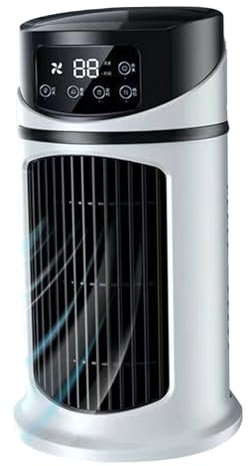 Obelunrp Personal Air Conditioner, 24x14.5cm Portable Mini Air Conditioner with Water Tank, 6 Speeds Tower Fans, USB Charging Small Cooling Fan for Home Office Tabletop