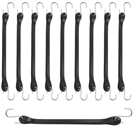 POPAPIE 10 Stück Spanngummi mit S-Haken,UV-beständig für Outdoor Einsätze | Expander mit Haken,Schwarze Expander EPDM-Spanngummis,Geeignet Tarps Fahrräder Motorräder Anhängerplane