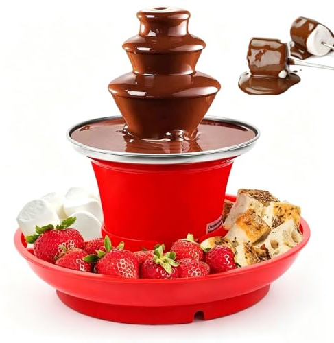 Mini Fontana di Cioccolato, Set per Fonduta Elettrica Portatile a 3 Livelli