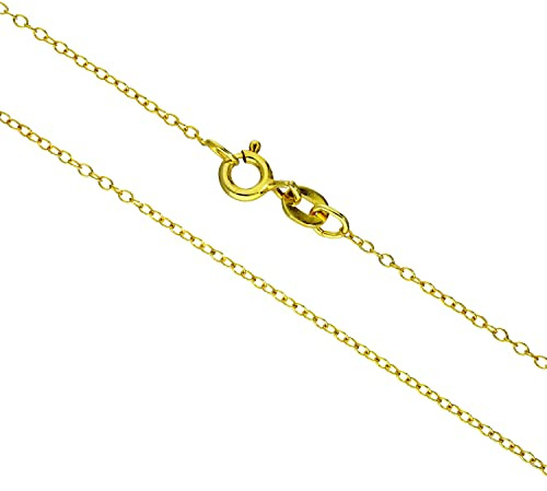 Gold Dipped Sterling Silver Fine Belcher Chain Necklace 16 - 22 Inches