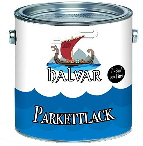 Halvar - Barniz escandinavo para parqué, cuidado de parqué, incoloro, brillante y satinado, sellado de madera (brillante, 5 L)